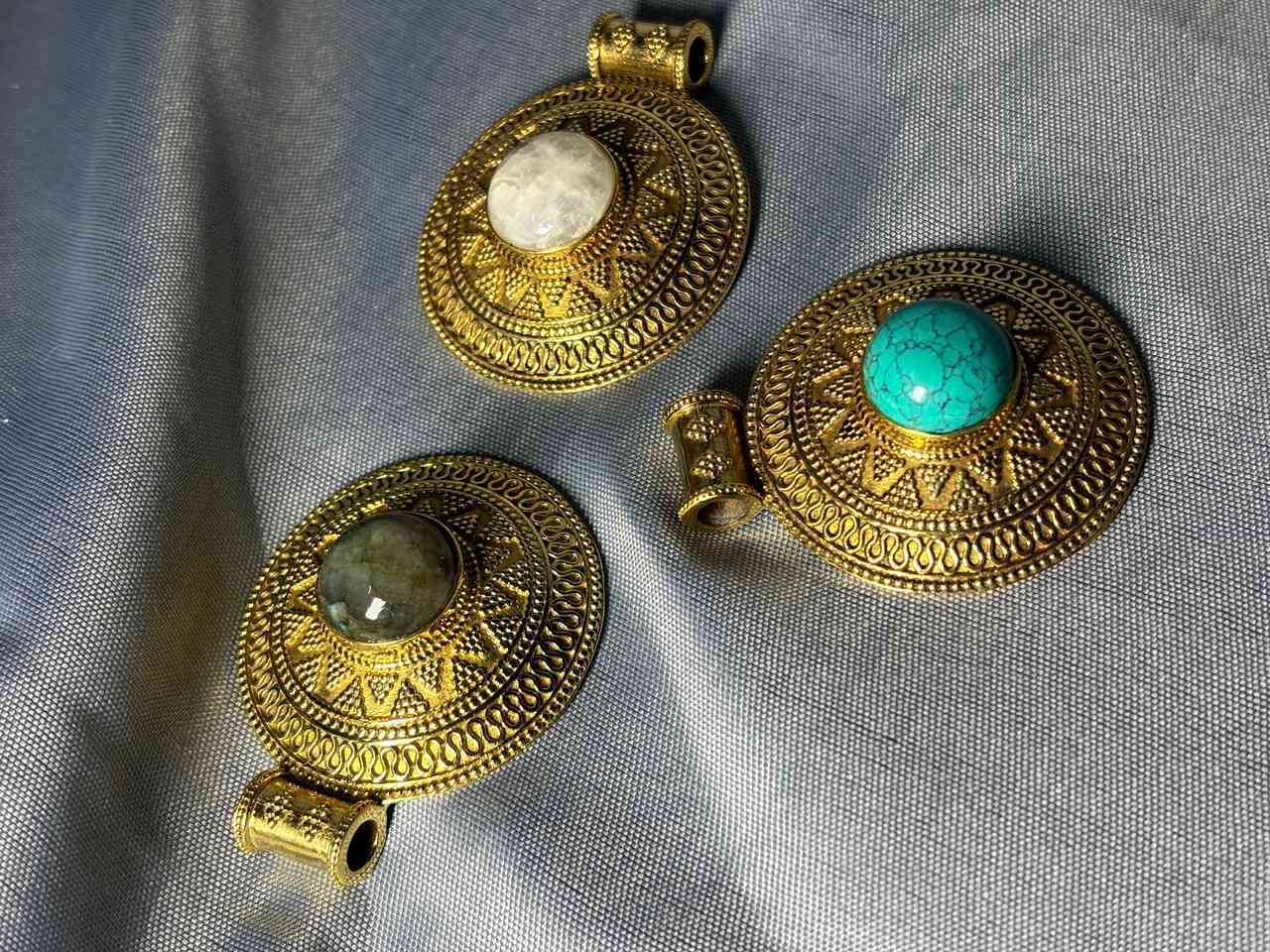 Natural gem stone shield 